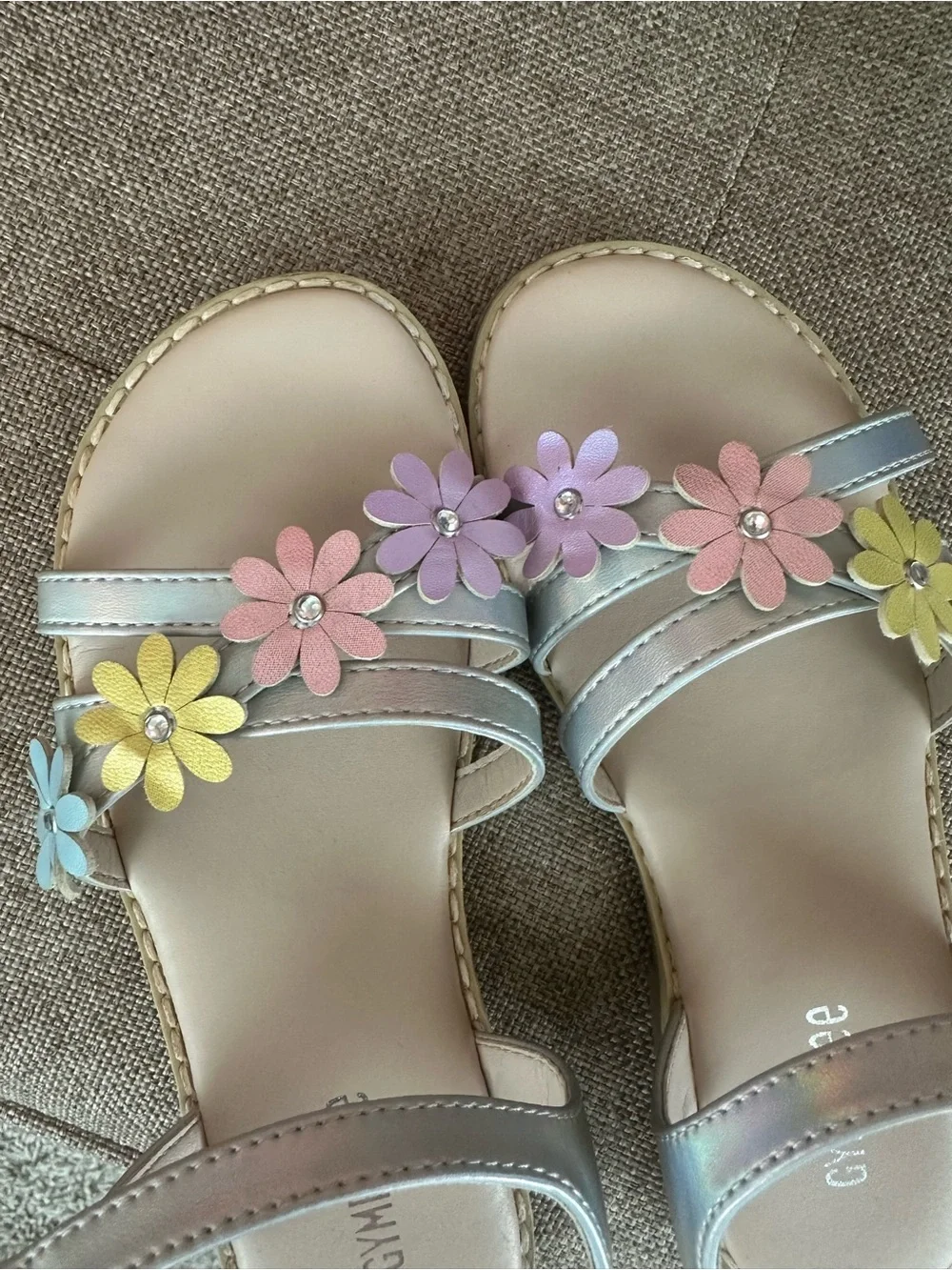 Gymboree Girls Metallic Floral Strap Sandals